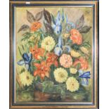 A framed oil of a still life