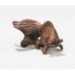 Hand carved Netsuke of a fantail goldfish