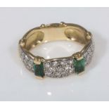 18ct emerald and diamond ring, 1ct