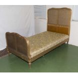 A French rattan single bed