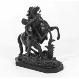 A small bronze marley horse, signed