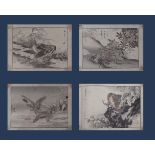 Four Japanese wood block prints