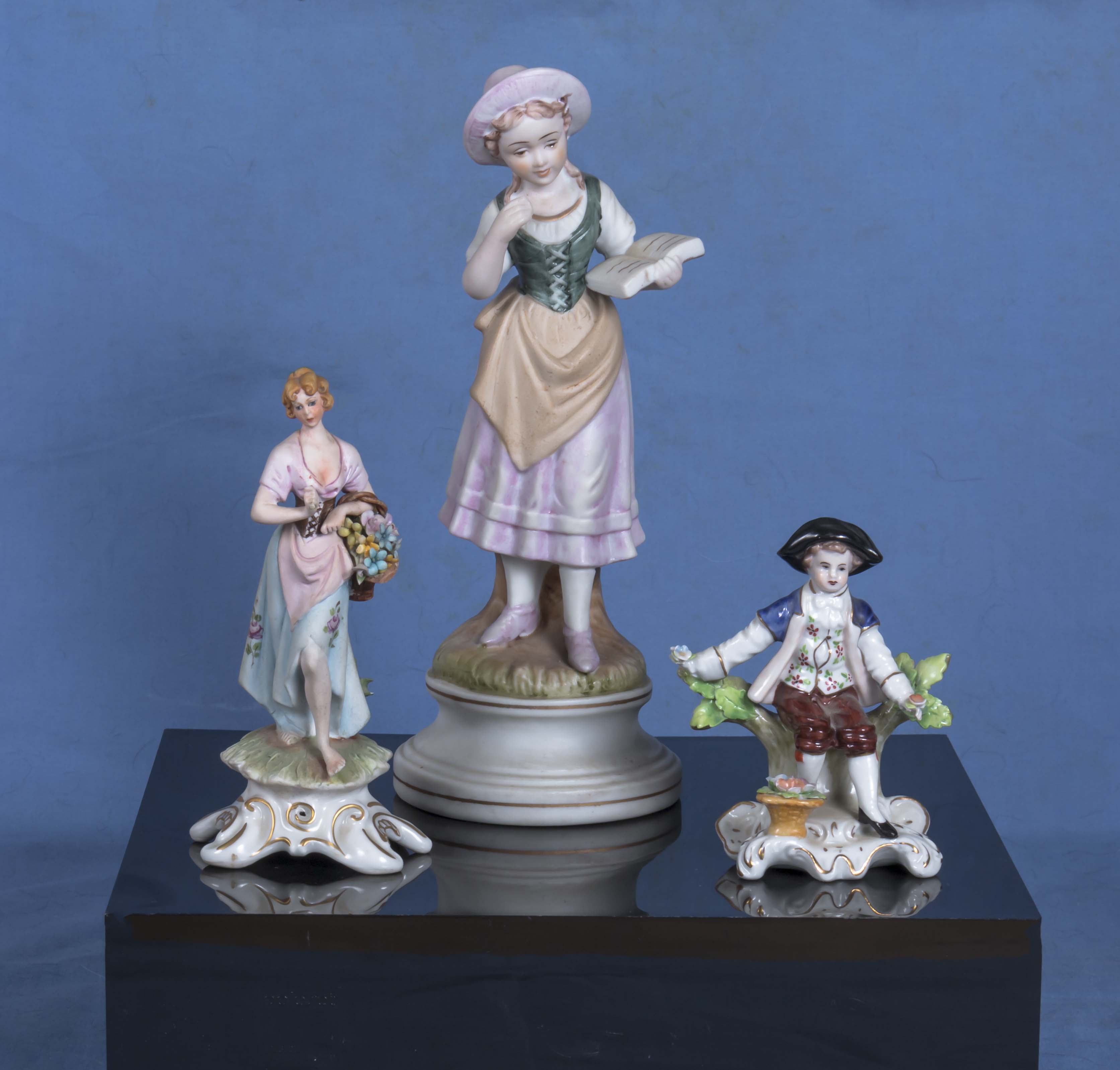 Two Capodimonte figure groups and one other