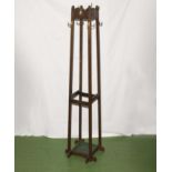 An oak coat/hat stand