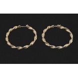 A pair of 9ct gold twist hoops