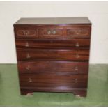 A good quality set of mahogany drawers three over four