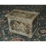 A brass log box