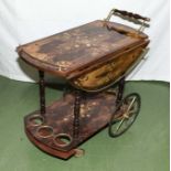 An Italian marquetry drinks trolley