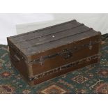 A vintage travel trunk