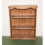 A pine open bookcase