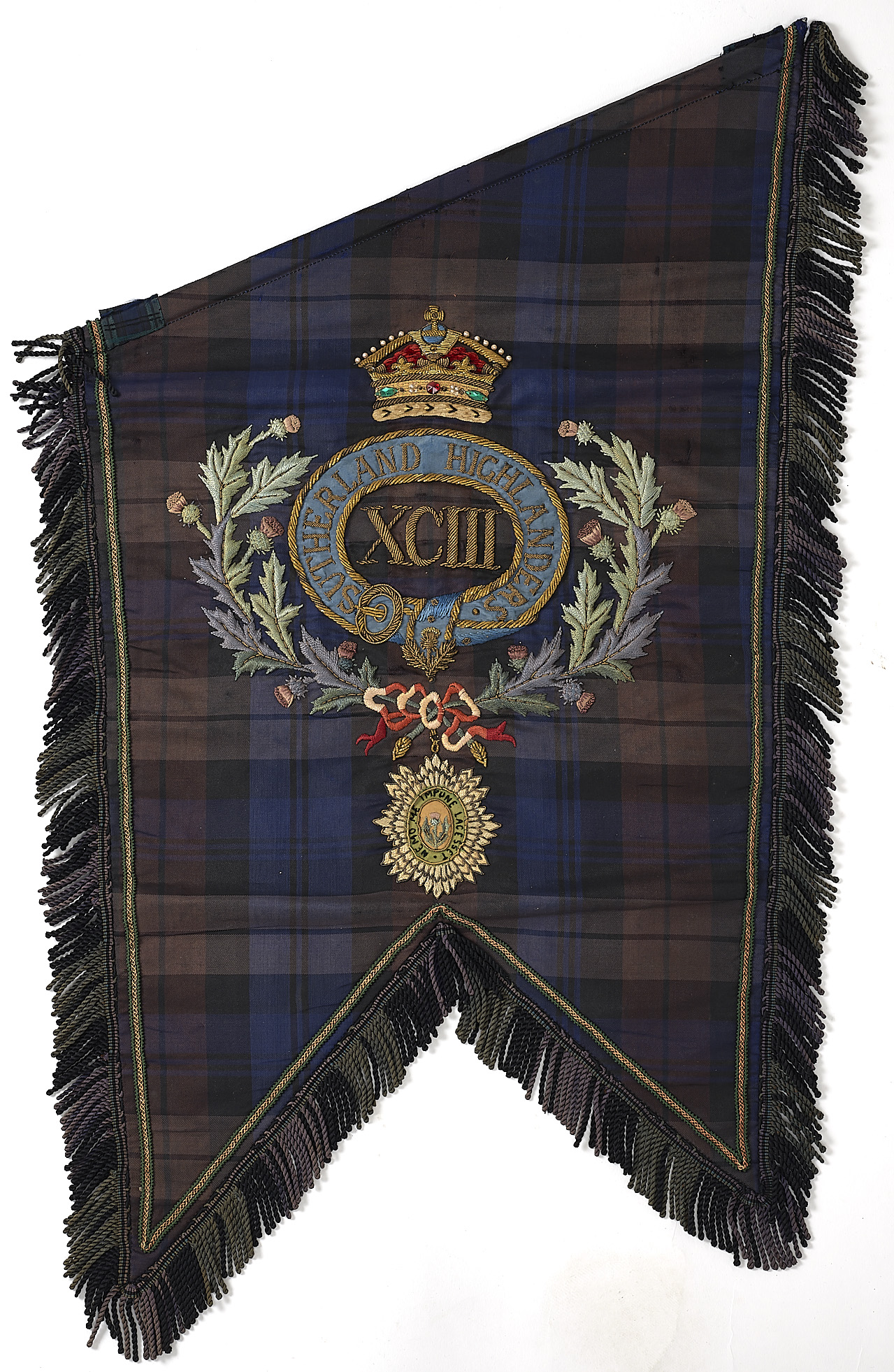 Pipe Banner Scottish. Sutherland Highlanders pipe banner.A good scarce example, the ...