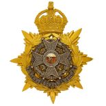 Border Regiment Officer’s helmet plate circa 1901-14. A fine rich gilt example. Crowned star mounted