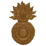 Royal Marine Artillery OR’s helmet plate circa 1878-1905. A good die-stamped brass example. Large