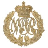 South Africa. Natal Mounted Rifles Victorian OR’s helmet plate. A good large die-stamped white metal