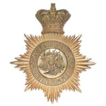 Scottish. 2nd Royal Lanark Militia Officer’s shako plate circa 1855-69.A fine and scarce silvered
