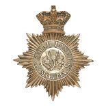 Scottish. 1st Royal Lanark Militia Officer’s shako plate circa 1855-69.A fine and scarce silvered
