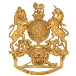 Territorial Artillery OR’s helmet plate circa 1908-14.A good die-stamped brass example. Royal Arms