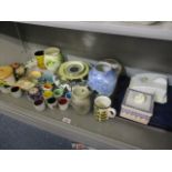 A mixed lot to include a Poole pottery butter dish, a boxed Coalport plate and other items