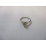 A solitaire diamond ring in 18ct white gold .45ct size L