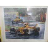 A limited edition print entitled Jordons First Victory, numbered 4401/850, signed by Juan Carlos