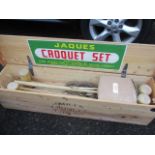 A boxed Jaques croquet set