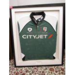 A London Irish ruby shirt 200-2011, bearing team signatures with a certificate