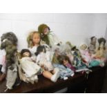 A selection of vintage and modern dolls