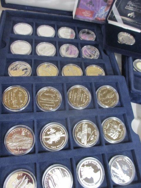 A Westminster silver proof set of twenty four Man in Flight coins, a five coin Masterpieces in - Image 2 of 5
