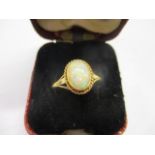 A 9ct gold opal ring