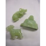 Three Chinese jade animal models