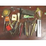 Collectibles to include vintage pens, pen-knives, a lighter and other items