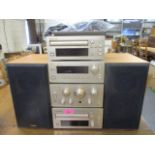 A Teac four piece midi sound system and a pair of speakers