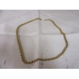 A 9ct gold rope link chain, total weight, 12g