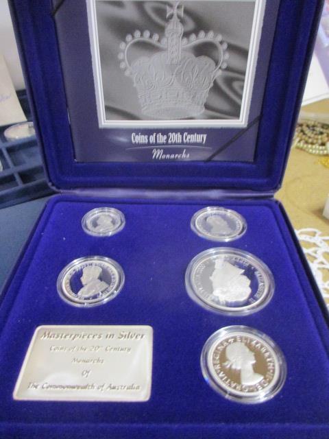 A Westminster silver proof set of twenty four Man in Flight coins, a five coin Masterpieces in - Image 5 of 5