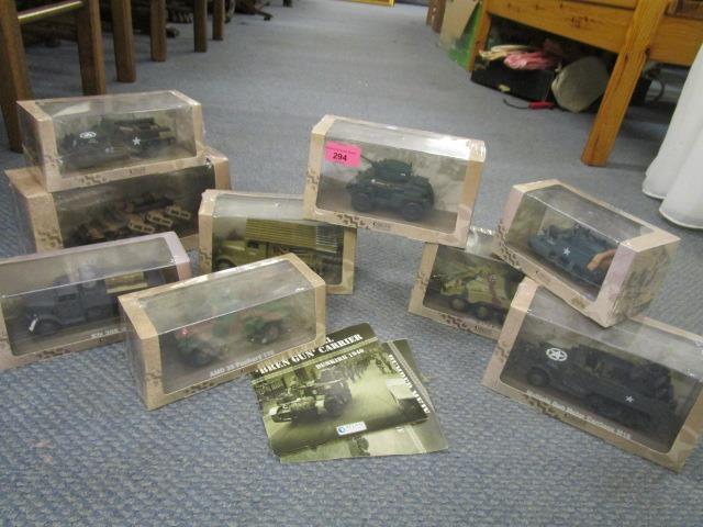A group of nine boxed Atlas edition model military vehicles
