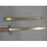 A Great War bayonet in a metal sheath
