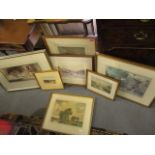 Mixed pictures to include an A McNeil-Wright watercolour depicting a country scene, signed to