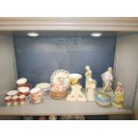 A collection of 19th century and later English and continental porcelain to include a pair of female