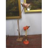 Two angle poise lamps, one a re-painted Herbert Terry example