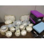 A mixed lot to include blue and white china, a Bristol tea service and mixed DVDs