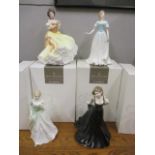 Four boxed Royal Doulton Classics figures to include HN3699 Grace, HN4327 Amelia, HN4328 Applause