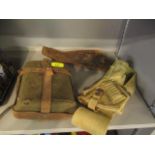 Militaria to include a drinking canteen and two pistol holsters