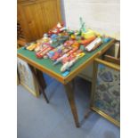 An early 20th century oak folding card table, 28" h x 24 1/2"w