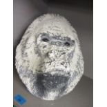 A large Sandra Brue sandicast head of an ape in relation to the King Kong film, signed