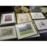 Mixed pictures and a picture frame to include two Sevres lithographs, a Featherstone Robson