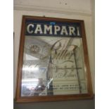 A late 20th century Campari advertising pub mirror