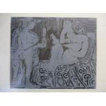 Pablo Picasso (1881-1973) - 'Female Nudes in an Interior', linogravure, 27cm x 32cm, framed