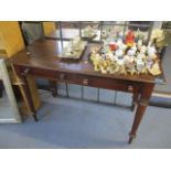 A Victorian mahogany two drawer desk, 29" h x 43 1/2"w