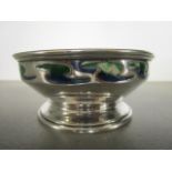 William Hutton & Sons Arts & Crafts silver and enamelled footed bowl, with a continuous band of