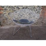 Harry Bertoia 1915-1978 design for Knoll International in 1952, a wire diamond chair with sled